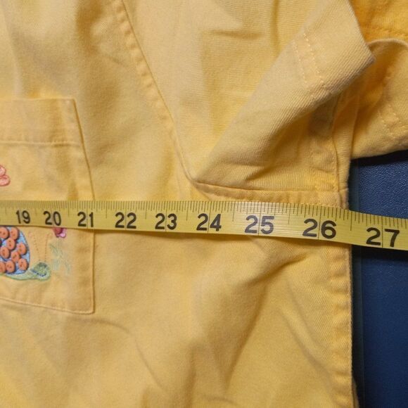 CJ Banks Yellow Snail button down Top - Picture 4 of 8